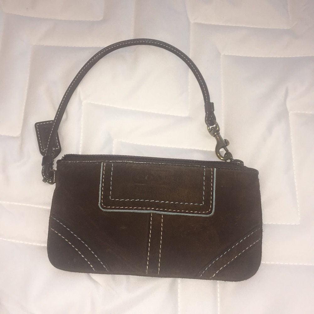 Coach suede wristlet